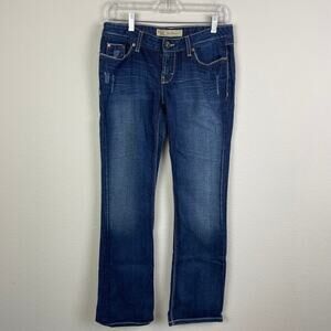 BKE Blue Denim  Sierrra Boot Y2K Low Rise  Distressed Jean 28